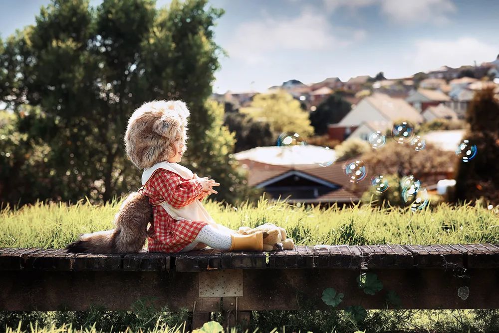 森系童话儿童摄影：此处有小动物出没