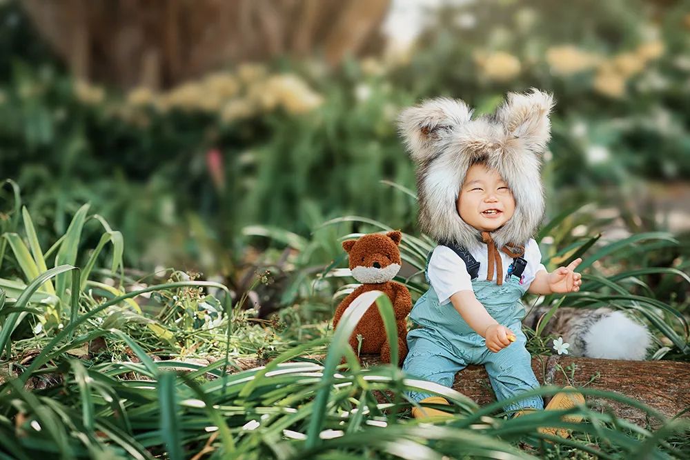 森系童话儿童摄影：此处有小动物出没